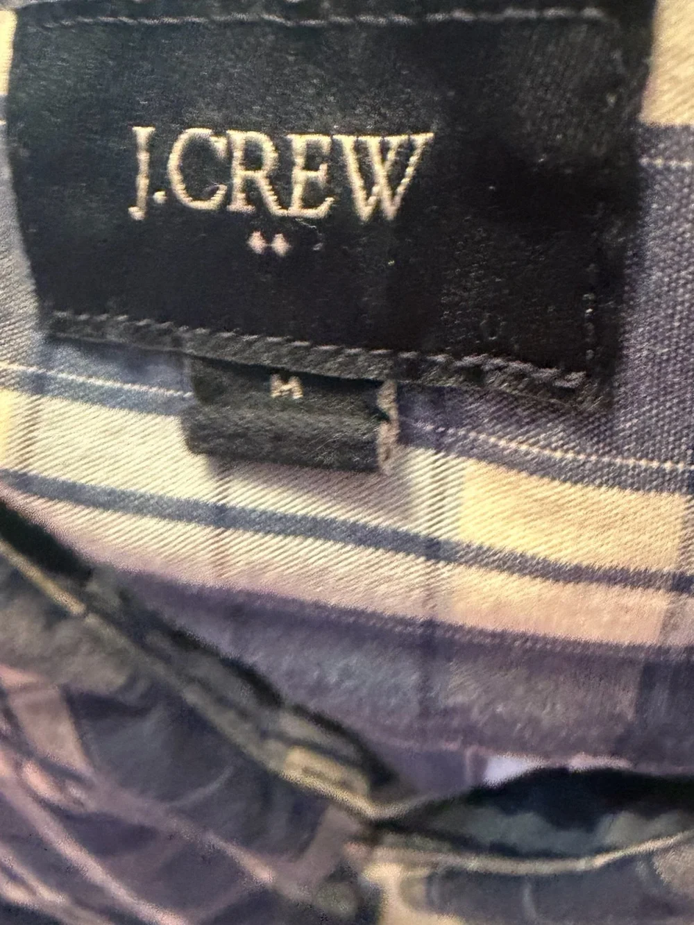 J.Crew Men’s Medium Blue Plaid 100% Cotton Button Down Shirt Preppy